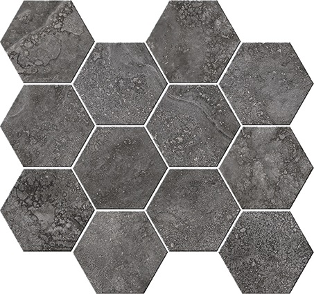 Cisa Italian Icon Cross Cut Black Mosaico Esagoni T12 Nat- Ret 32,8x35 см Мозаика