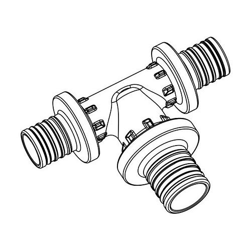 Тройник Rehau Rautitan PX с увеличенным боковым проходом 25-32-25