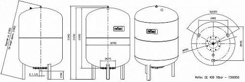 Reflex DE 400 PN10 гидроаккумулятор для систем водоснабжения