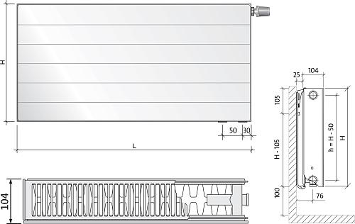 Purmo Ramo Ventil Compact RCV22 300x800