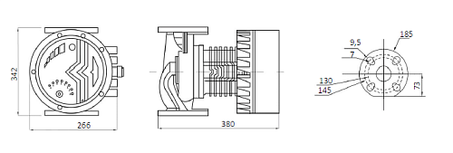 SHINHOO MEGA S 65-12F 1x230V Циркуляционный энергоэффективный насос