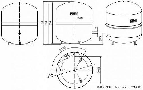 Reflex N 200 6bar мембранный расширительный бак для закрытых систем отопления