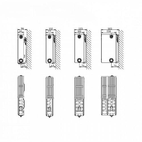 STELRAD Compact 21 300х2000 Стальные панельные радиаторы с боковым подключением