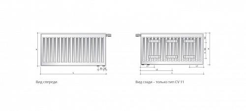 Purmo Ventil Compact CV21 400x600 стальной панельный радиатор с нижним подключением
