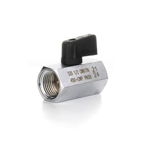 Elsen Кран шаровой латунный прямой MINI, ВВ 1/8" - 1/8", ручка - бабочка