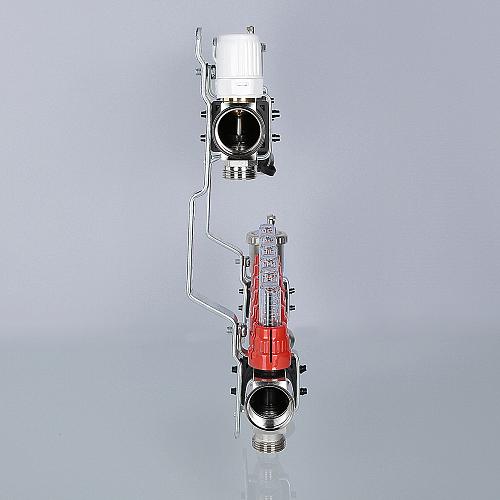 Valtec 1", 5 x 3/4", евроконус Коллекторный блок с регулировочными клапанами и расходомерами