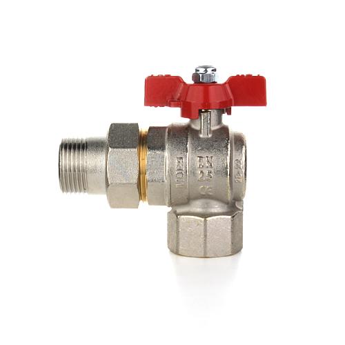 Elsen Кран шаровой угловой НВ 1/2" - 1/2", НВ, ручка - бабочка, с накидной гайкой