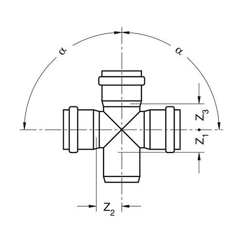 Крестовина одноплоскостная Rehau Raupiano Plus 110/110/110/87°