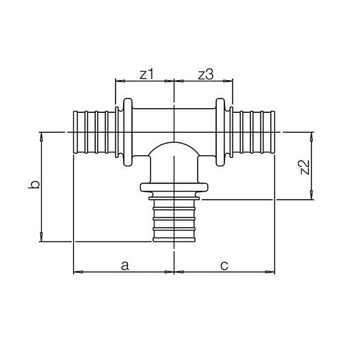 Тройник Rehau Rautherm S с уменьшенным боковым проходом 20-10-20