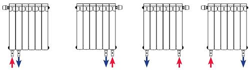 Rifar Alp Ventil 500 14 секции биметаллический радиатор с нижним левым подключением