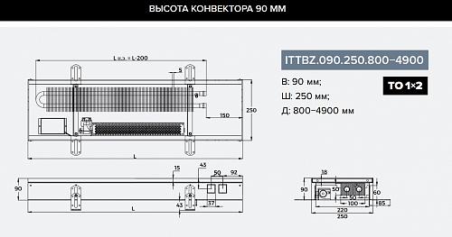 Itermic ITTBZ 090-2400-250 внутрипольный конвектор