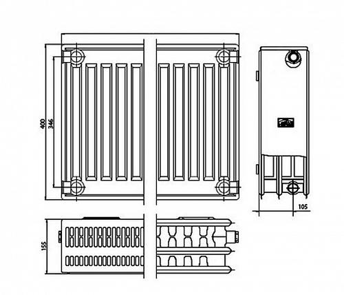 Kermi FKО 33 400х1600 панельный радиатор с боковым подключением