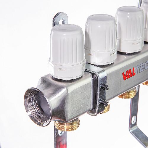 Valtec 1", 2 x 3/4", "евроконус"	Коллекторный блок с регулировочными клапанами и расходомерами