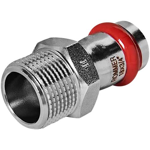 ROMMER Переходник ВПр-Нр 18x3/4, из нержавеющей стали прессовой, арт. Rss-0021-001834