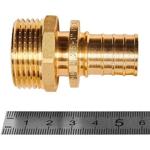 ROMMER Переходник с наружной резьбой 25xG1 для трубы из сшитого полиэтилена осевой