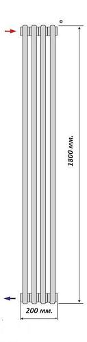 Purmo Delta Laserline AB 2180/4 секции боковое подключение