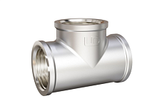 LD Pride Тройник DN25 (1") ВР/ВР/ВР латунь никель