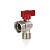 Elsen Кран шаровой угловой НВ 1/2" - 1/2", НВ, ручка - флажок красная, с накидной гайкой