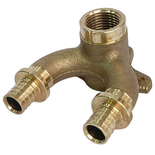 STOUT Угольник 20x1/2" проточный настенный бронзовый для труб из сшитого полиэтилена