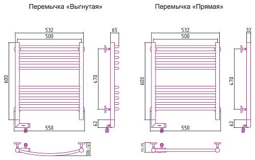 Сунержа Богема 2.0 600х500 Электрический полотенцесушитель