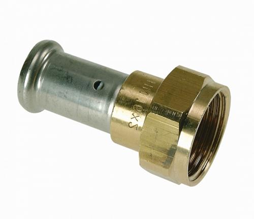 Henco Муфта 16x3/4" накидная гайка, плоское уплотнение латунь пресс