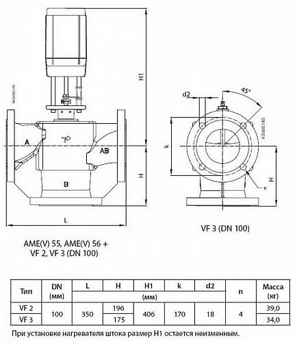 Danfoss VF 3 DN25 (065Z3357) Клапан регулирующий фланцевый Kvs-10 м3/ч