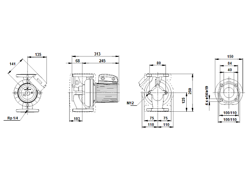 Grundfos 200 UPS 40/120 F /220V Циркуляционный насос