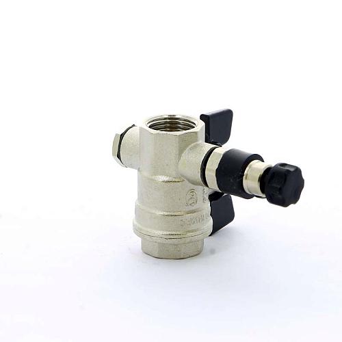 Bugatti Oregon 1/2" ВР/ВР Кран шаровой с дренажем и воздухоотводчиком (ручка бабочка)