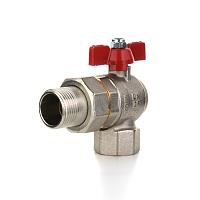 Elsen Кран шаровой, угловой, 1", НВ, ручка - бабочка, с накидной гайкой